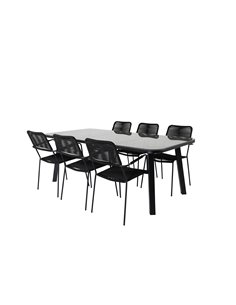 Matgrupp Paola med Lindos matstolar, 200 × 100 cm 2