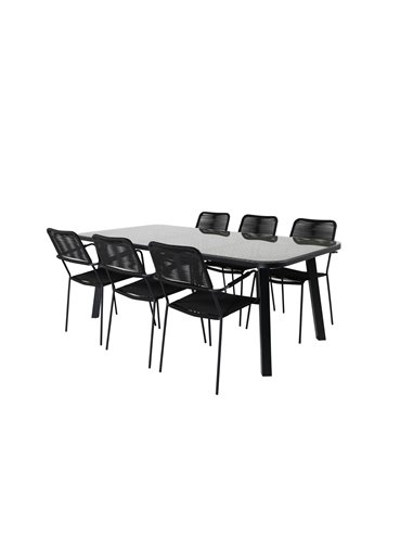 Matgrupp Paola med Lindos matstolar, 200 × 100 cm