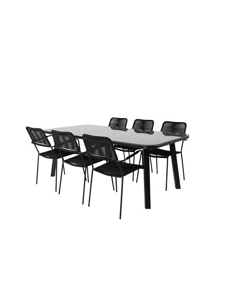 Matgrupp Paola med Lindos matstolar, 200 × 100 cm