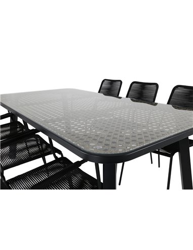 Matgrupp Paola med Lindos matstolar, 200 × 100 cm