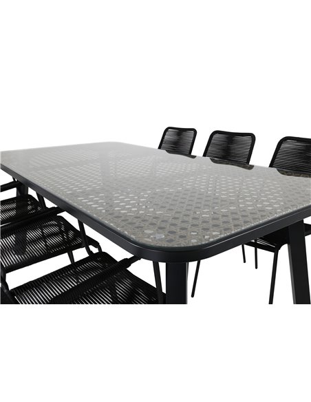 Matgrupp Paola med Lindos matstolar, 200 × 100 cm