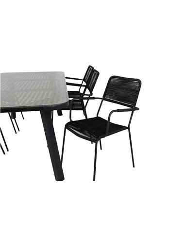 Matgrupp Paola med Lindos matstolar, 200 × 100 cm