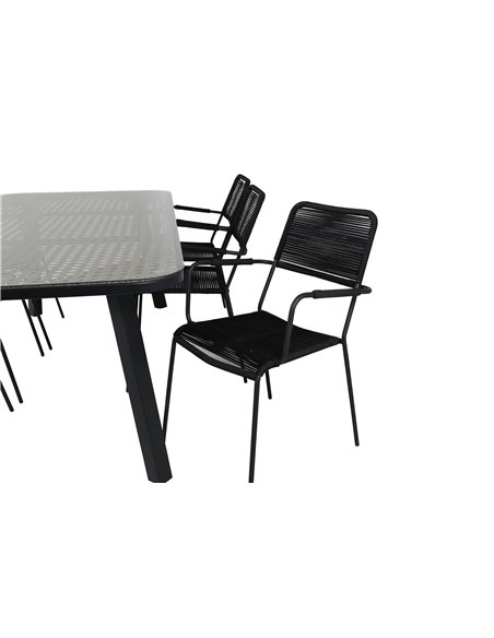 Matgrupp Paola med Lindos matstolar, 200 × 100 cm