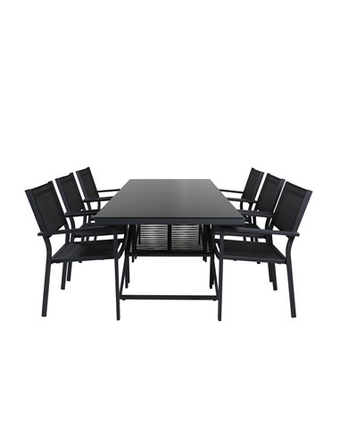 Matgrupp Dallas med Copacabana matstolar, 193 × 90 cm