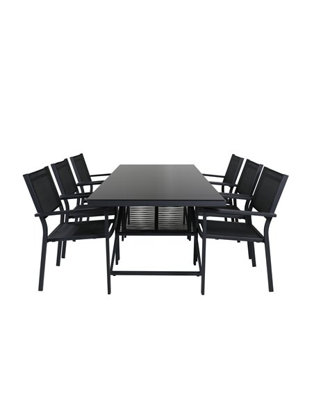 Matgrupp Dallas med Copacabana matstolar, 193 × 90 cm