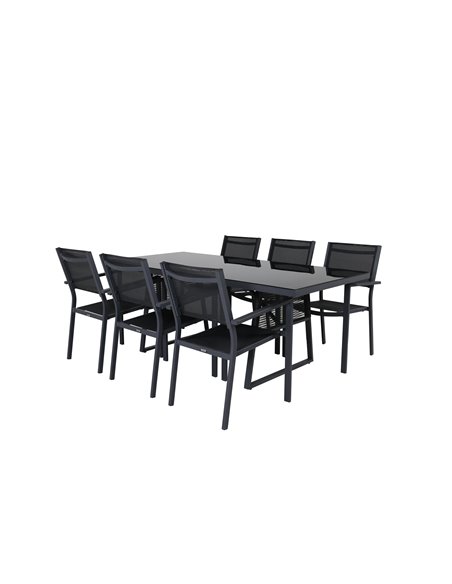 Matgrupp Dallas med Copacabana matstolar, 193 × 90 cm