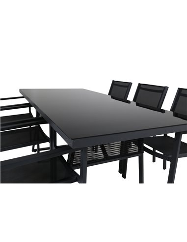 Matgrupp Dallas med Copacabana matstolar, 193 × 90 cm