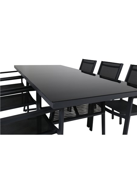 Matgrupp Dallas med Copacabana matstolar, 193 × 90 cm
