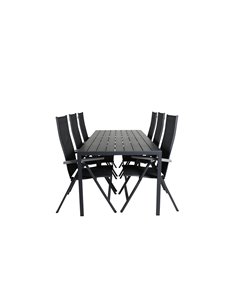 Matgrupp Break med Albany matstolar, 205 × 90 cm