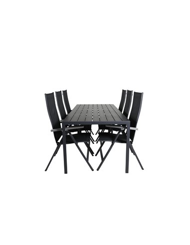 Matgrupp Break med Albany matstolar, 205 × 90 cm