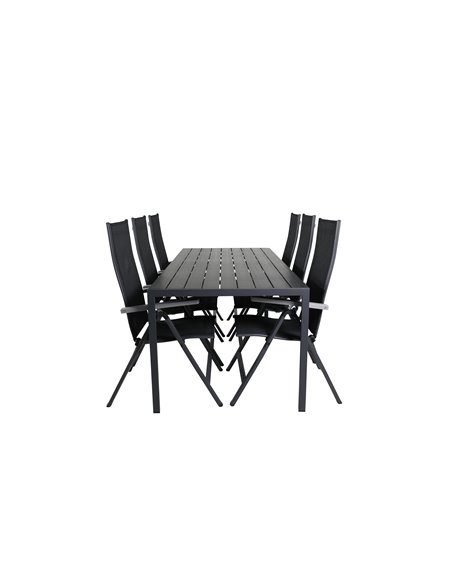 Matgrupp Break med Albany matstolar, 205 × 90 cm