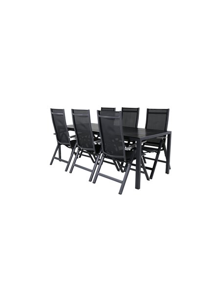 Matgrupp Break med Albany matstolar, 205 × 90 cm