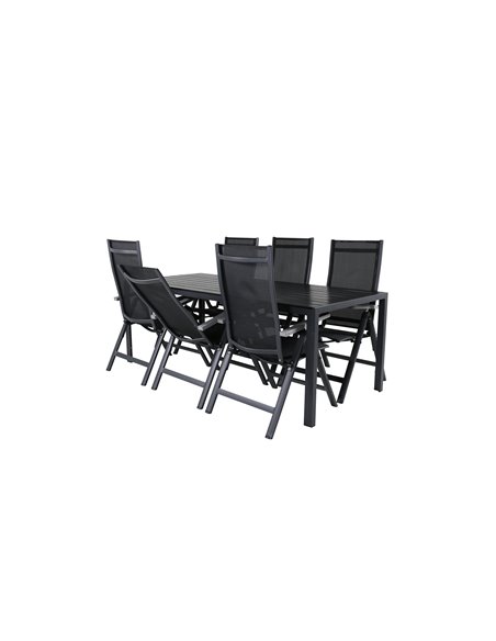 Matgrupp Break med Albany matstolar, 205 × 90 cm