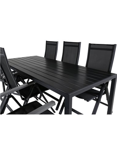 Matgrupp Break med Albany matstolar, 205 × 90 cm