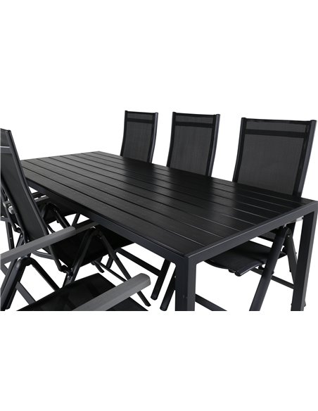 Matgrupp Break med Albany matstolar, 205 × 90 cm