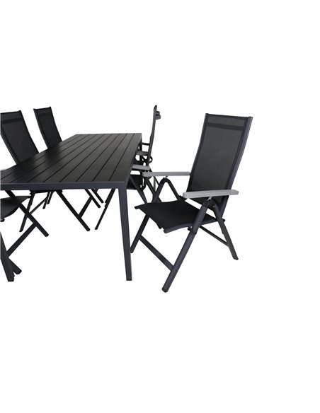 Matgrupp Break med Albany matstolar, 205 × 90 cm