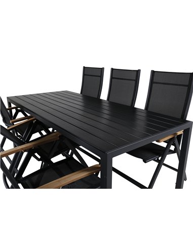 Matgrupp Break med Panama matstolar, 205 × 90 cm