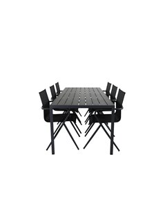 Matgrupp Break med Alina matstolar, 205 × 90 cm