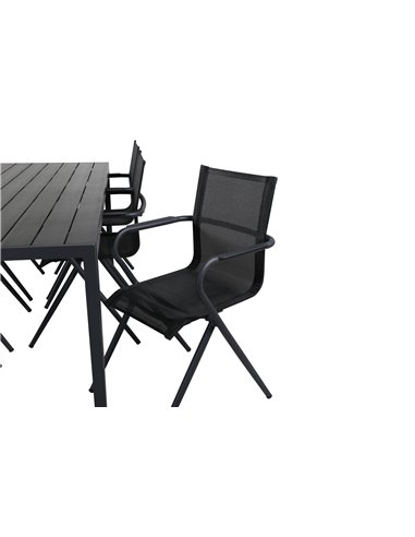 Matgrupp Break med Alina matstolar, 205 × 90 cm