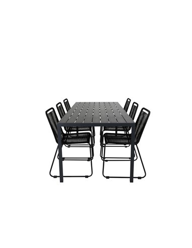 Matgrupp Break med Lindos matstolar, 205 × 90 cm