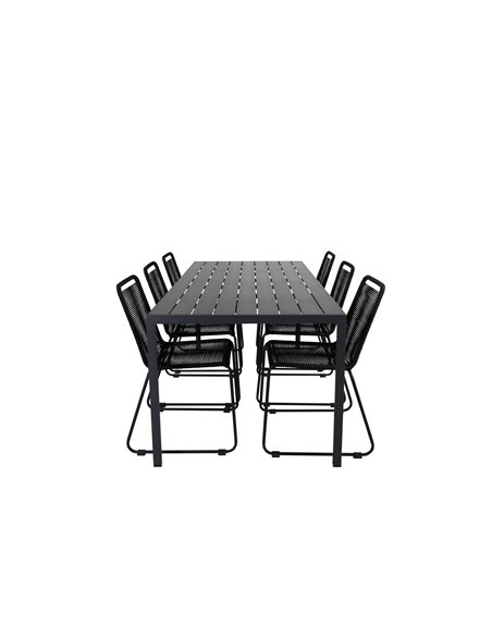 Matgrupp Break med Lindos matstolar, 205 × 90 cm
