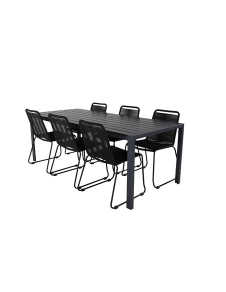 Matgrupp Break med Lindos matstolar, 205 × 90 cm