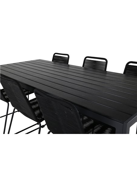 Matgrupp Break med Lindos matstolar, 205 × 90 cm