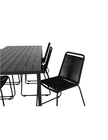 Matgrupp Break med Lindos matstolar, 205 × 90 cm