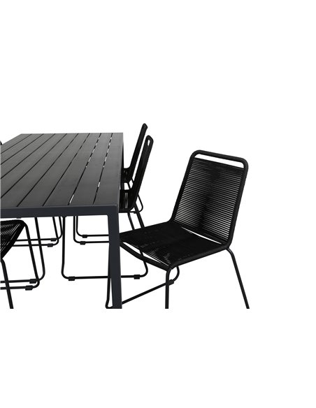 Matgrupp Break med Lindos matstolar, 205 × 90 cm