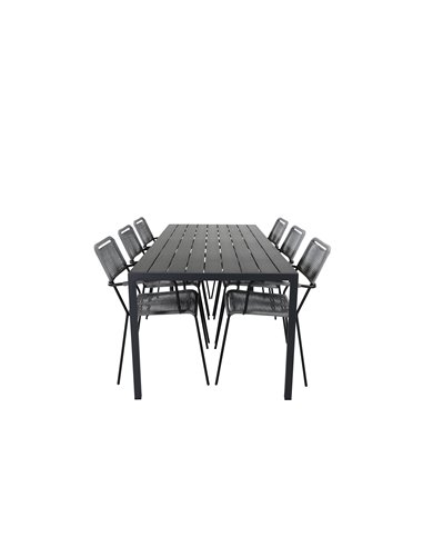 Matgrupp Break med Lindos matstolar, 205 × 90 cm