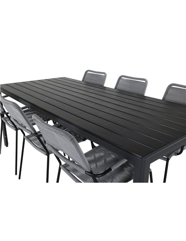 Matgrupp Break med Lindos matstolar, 205 × 90 cm