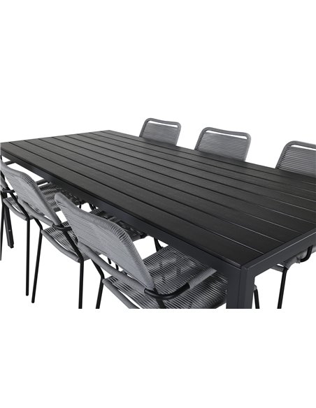 Matgrupp Break med Lindos matstolar, 205 × 90 cm