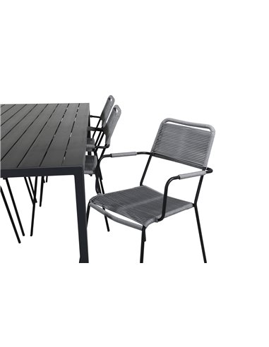Matgrupp Break med Lindos matstolar, 205 × 90 cm