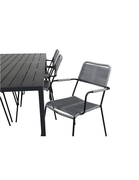 Matgrupp Break med Lindos matstolar, 205 × 90 cm