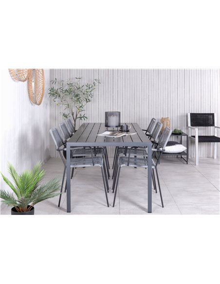 Matgrupp Break med Lindos matstolar, 205 × 90 cm