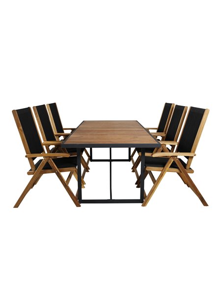 Matgrupp Khung med Little John matstolar, 200 × 100 cm