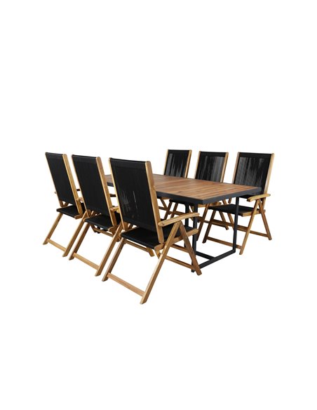 Matgrupp Khung med Little John matstolar, 200 × 100 cm