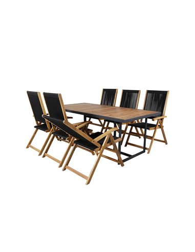 Matgrupp Khung med Little John matstolar, 200 × 100 cm