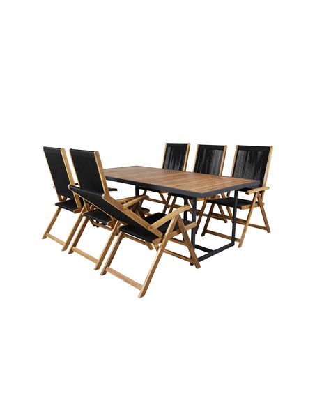 Matgrupp Khung med Little John matstolar, 200 × 100 cm