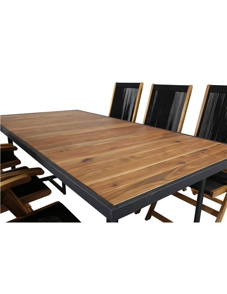 Matgrupp Khung med Little John matstolar, 200 × 100 cm