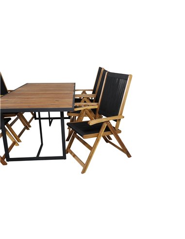 Matgrupp Khung med Little John matstolar, 200 × 100 cm
