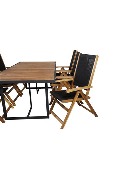 Matgrupp Khung med Little John matstolar, 200 × 100 cm