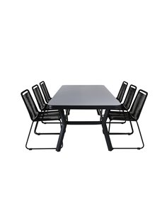 Matgrupp Virya med Lindos matstolar, 200 × 100 cm