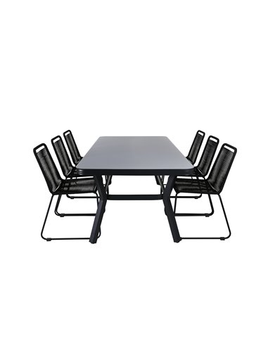 Matgrupp Virya med Lindos matstolar, 200 × 100 cm