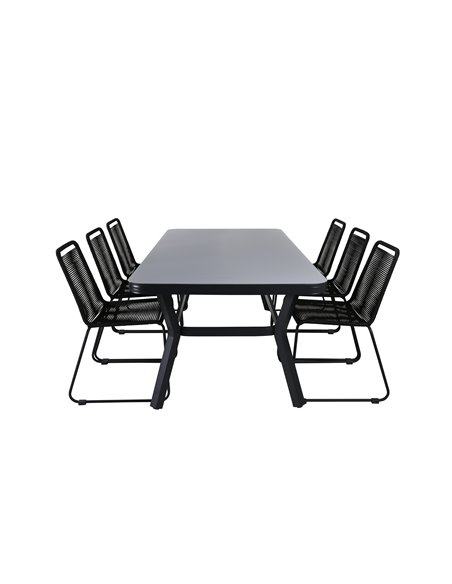Matgrupp Virya med Lindos matstolar, 200 × 100 cm