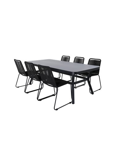 Matgrupp Virya med Lindos matstolar, 200 × 100 cm