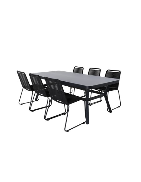 Matgrupp Virya med Lindos matstolar, 200 × 100 cm