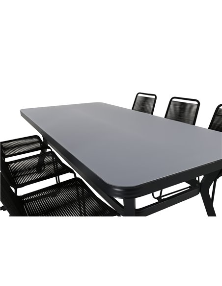 Matgrupp Virya med Lindos matstolar, 200 × 100 cm