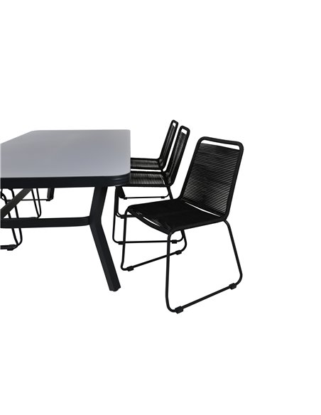 Matgrupp Virya med Lindos matstolar, 200 × 100 cm