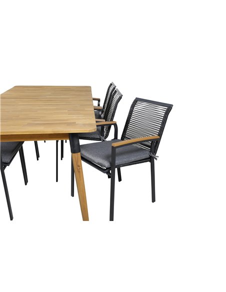 Matgrupp Julian med Dallas matstolar, 210 × 100 cm